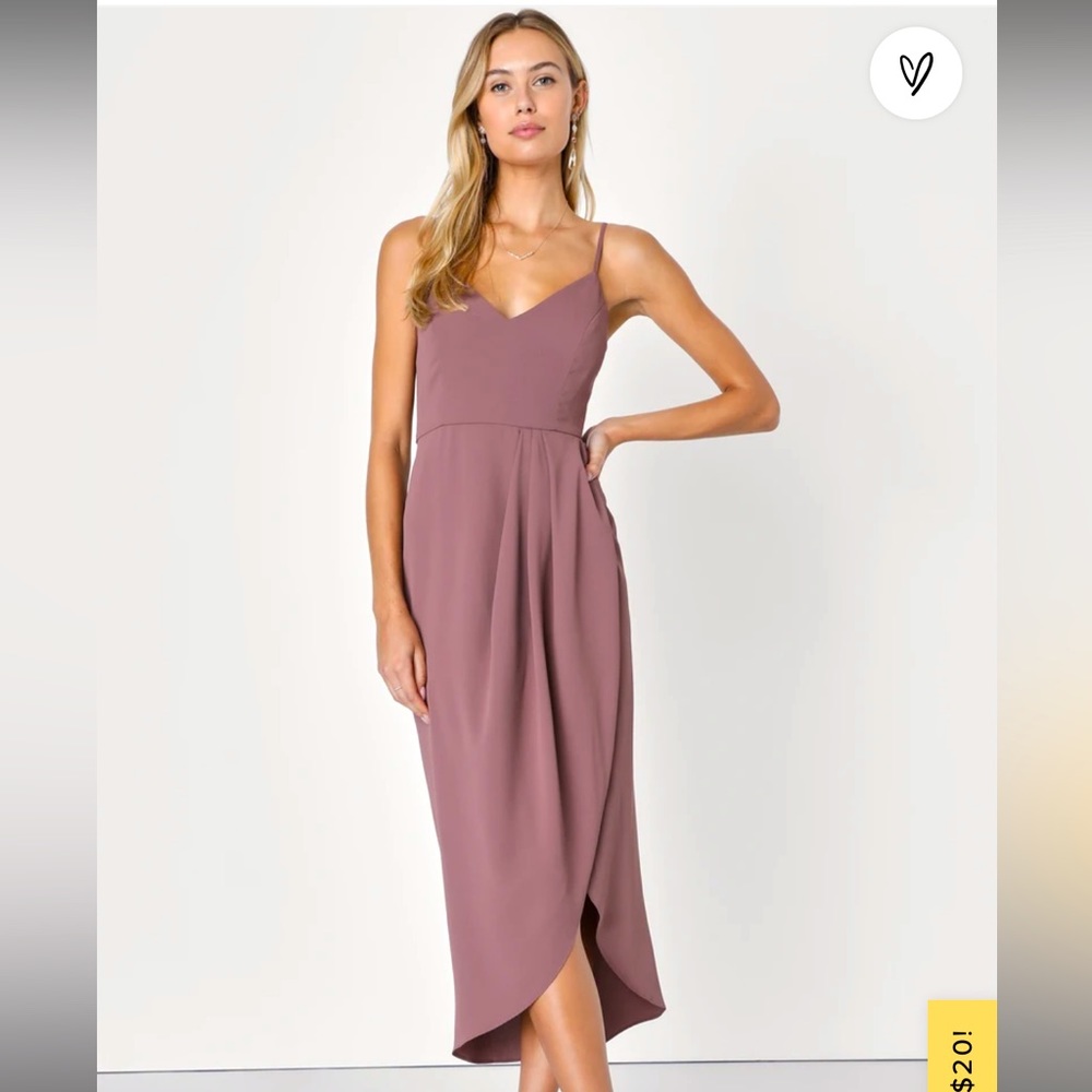 Lulus Mauve Purple Midi Dress NWT